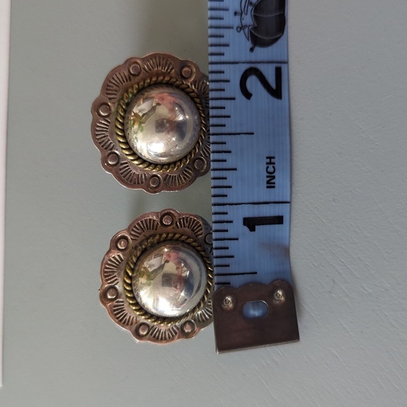 Taxco Mexico Concho earrings - Picture 7 of 7